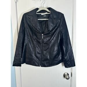 Tanjay Jacket Size 8P Black Velvet Burnout Snake Print Whimsigoth Stevie Nicks